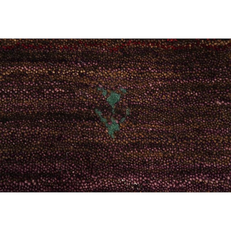 Hand Knotted Oriental 100% Wool Carpet Tribal Animal Pictorial Multi-Colored Gabbeh Runner Rug - 6' 10'' X 2' 4''