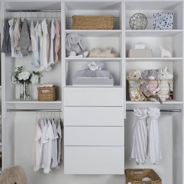 Shop Modular Closets Wood Shelf Tower Closet Organizer System With