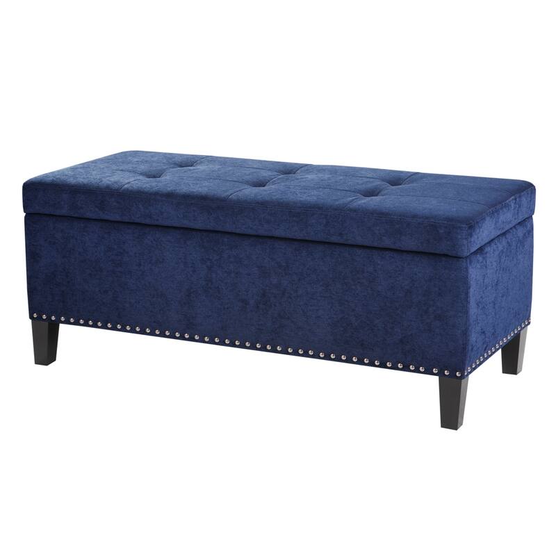 Stylish Mid-Century Modern Upholstered Tufted Storage Bench for Bedrooms or Entryways