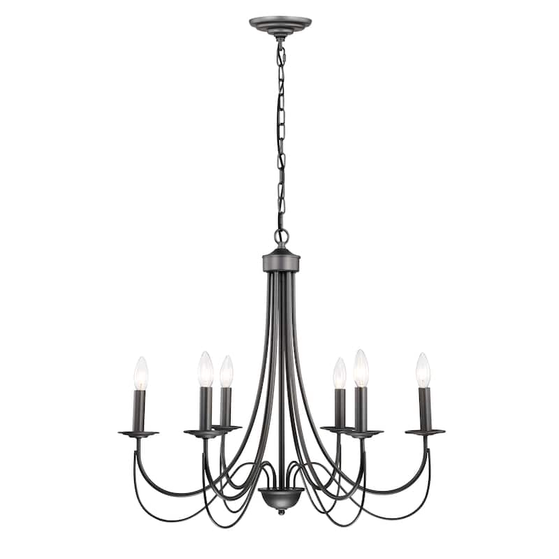 Penella 6-Light Silver Gray Branched Candelabra Chandelier