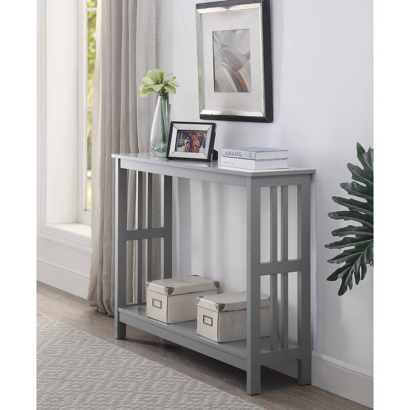 Convenience Concepts Mission Console Table with Shelf - Grey