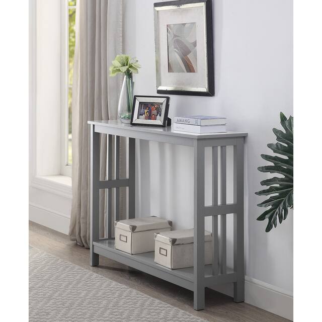 Porch & Den Miro Console Table with Shelf - Grey