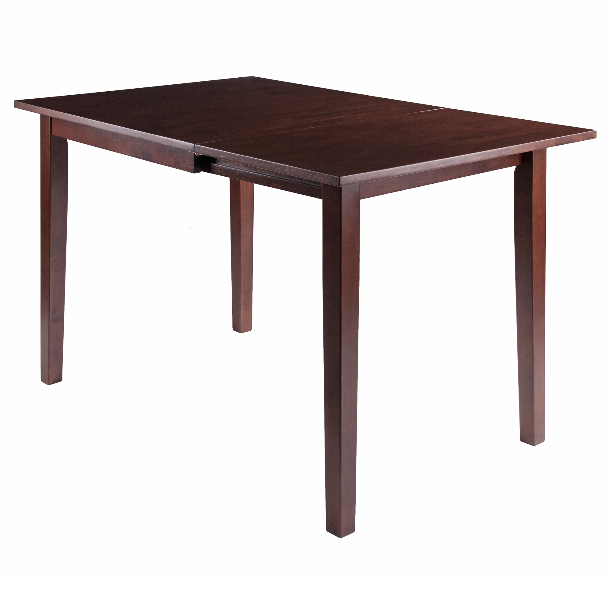 29" Brown Walnut Dining Table with Drop Leaf
