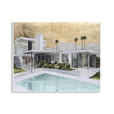 Stupell Chic Tropical Pool Yard Wall Plaque Art Design By Michael Willett