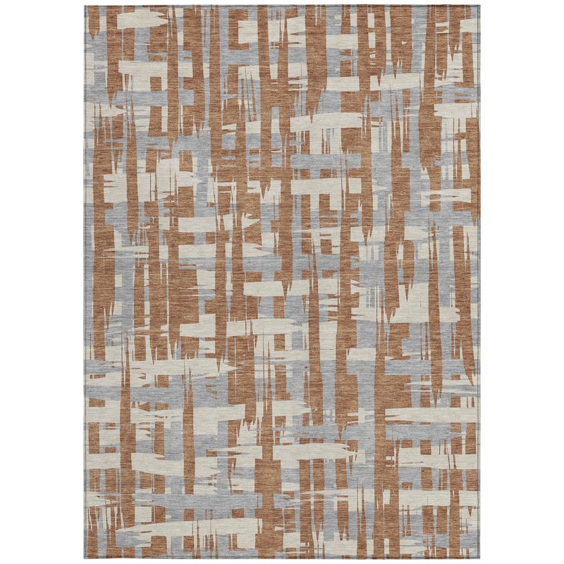 HomeRoots Striped Transitional Rectangle Outdoor Rug