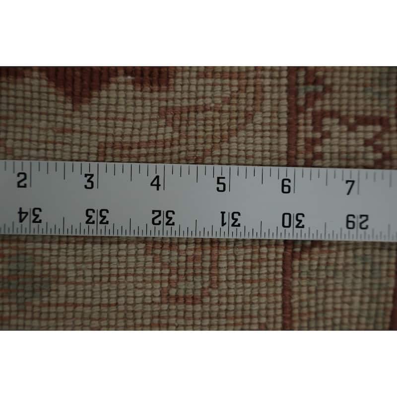 Hand Knotted Oriental 100% Wool Carpet Traditional All-Over Oranges & Rust Ziegler Area Rug - 9' 7'' X 6' 10''