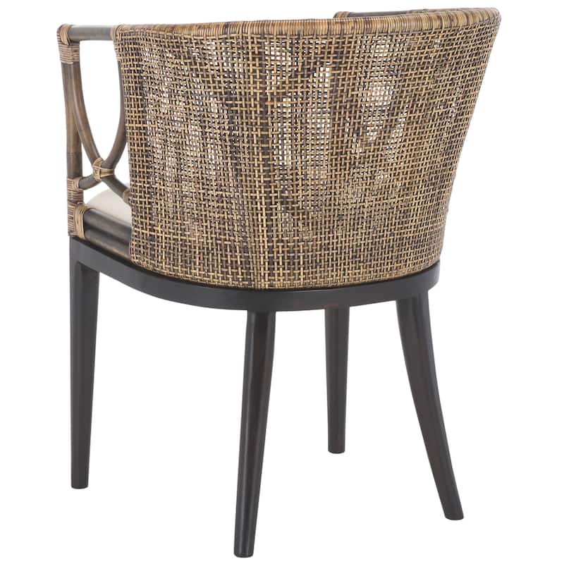 SAFAVIEH Olafia Dining Brown/ Black Arm Chair - 22.3" x 23.3" x 31.5" - 22Wx23Dx32H