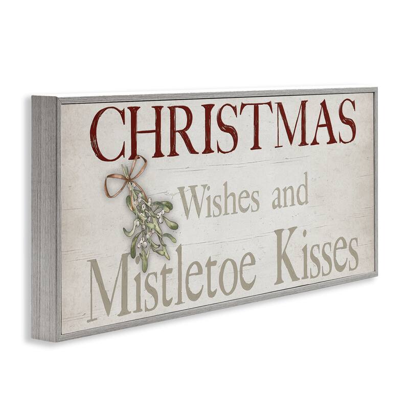 Stupell Christmas Wishes & Mistletoe Kisses Framed Giclee Art Design By Susie Boyer