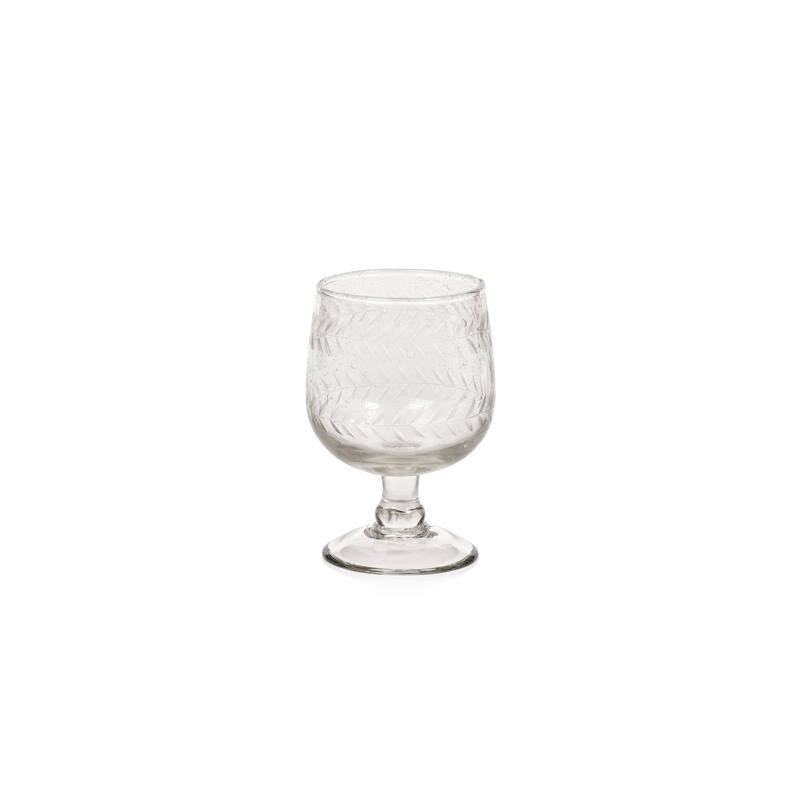 Colette Hand Made & Etched White Wine Glasses, Set of 4