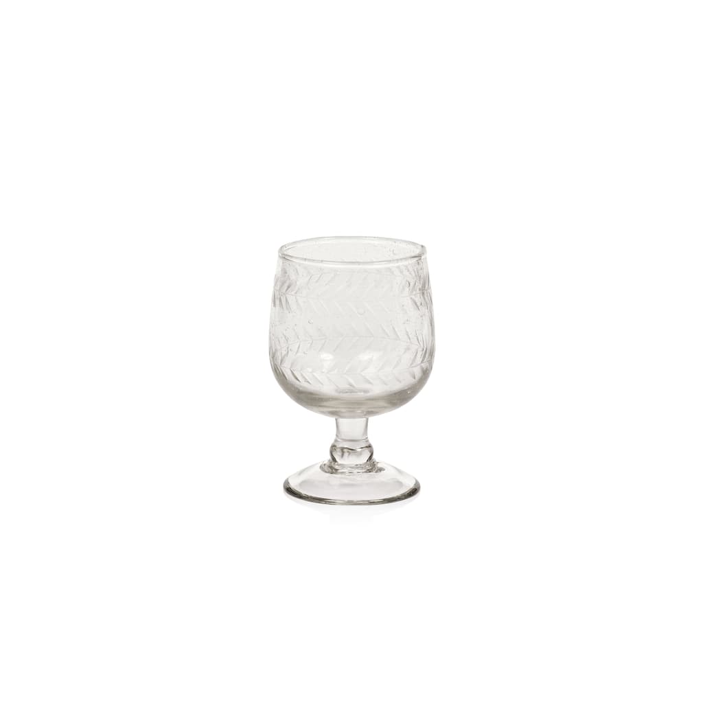 Colette Hand Made & Etched White Wine Glasses, Set of 4