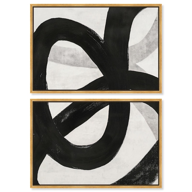 Infinite Loop I Canvas Set of 2 by Art Remedy - 30" x 20" - Gold