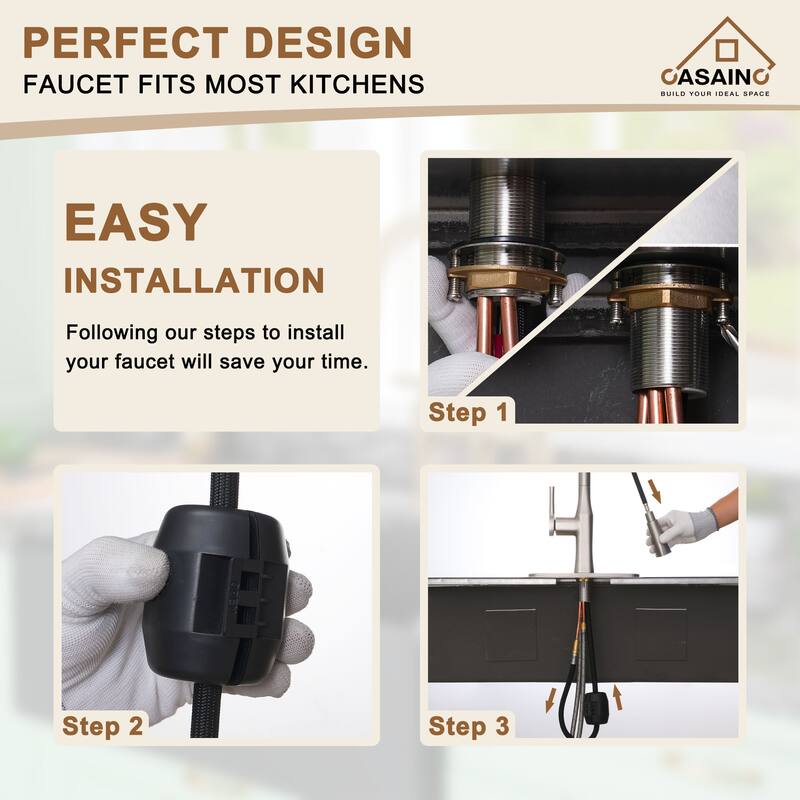 Stainless Steel Single Handle Pull Down Sprayer Kitchen Faucet