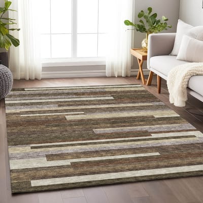 Premium Washable Super Soft Stripes Stacked Mayfield Rug