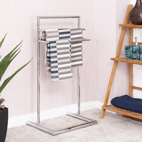 Metal Freestanding Towel Rack 3 Tiers Towel Holder Organizer for