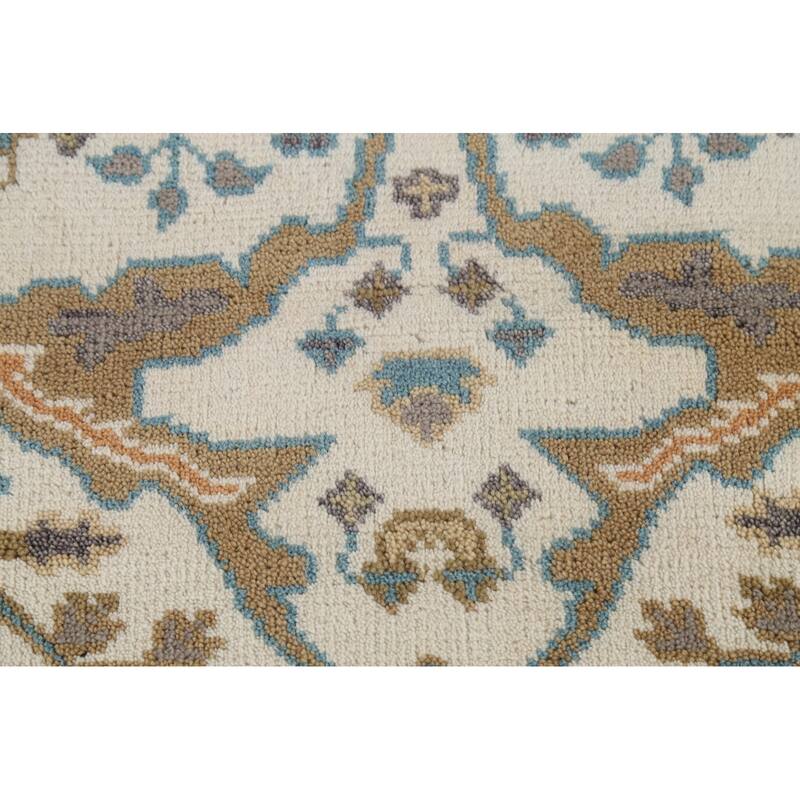 All-Over Oushak Indian Runner Rug Handmade Wool Carpet - 2'7"x 7'8"
