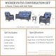 preview thumbnail 3 of 50, 4 Piece Outdoor High Back Wicker Patio Conversation Furniture Sets