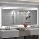 preview thumbnail 30 of 161, Large LED Bathroom mirror Tempered Glass Dimmable Anti-Fog Vanity Mirror 88x38