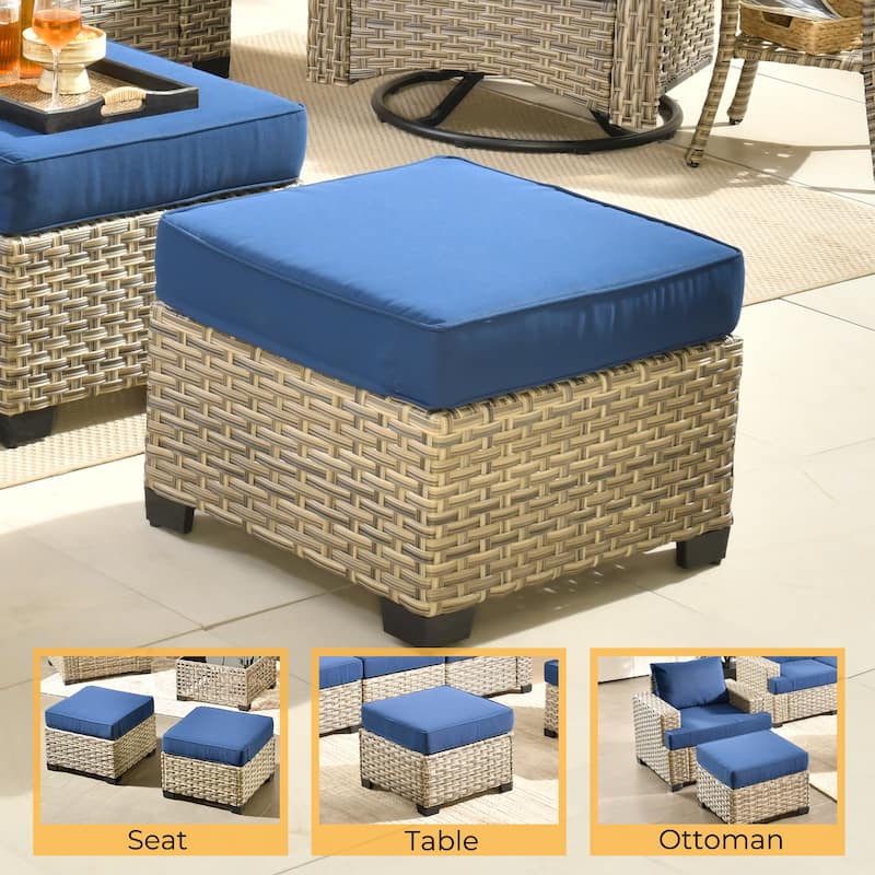 HOOOWOOO 8-piece Outdoor Wicker Patio Furniture Set with Coffee Table