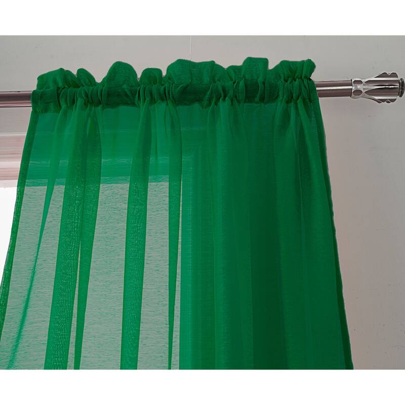 RT Designer Collection Celine Sheer 84 or 90-inch Rod Pocket Curtain Panel