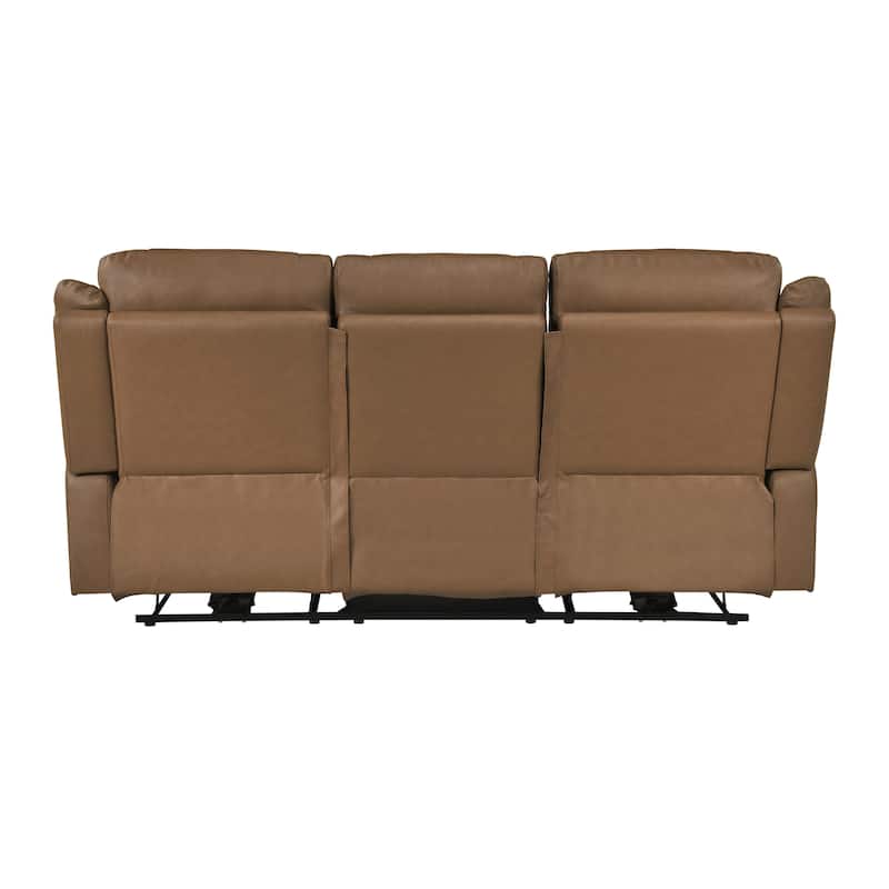 Kaelin 81.5" Top Grain Leather Rectangle Power Double Reclining Sofa
