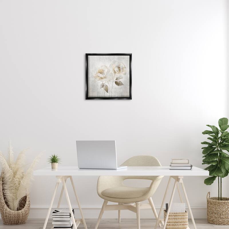 Stupell Contemporary Muted Blossoms Framed Floater Canvas Wall Art Design By Irene Weisz