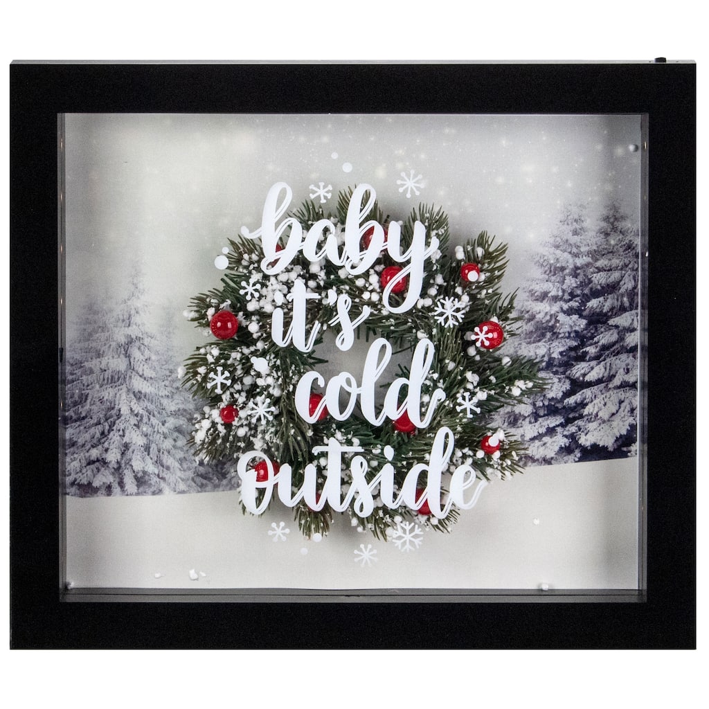 14" Black Framed 3D "Baby It's Cold Outside" Christmas LED Decor Box