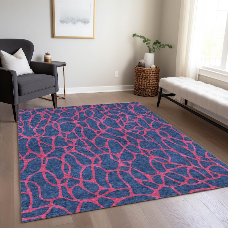 Machine Washable Indoor/ Outdoor Contemporary Chantille Rug