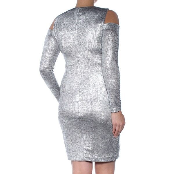 silver cold shoulder dress