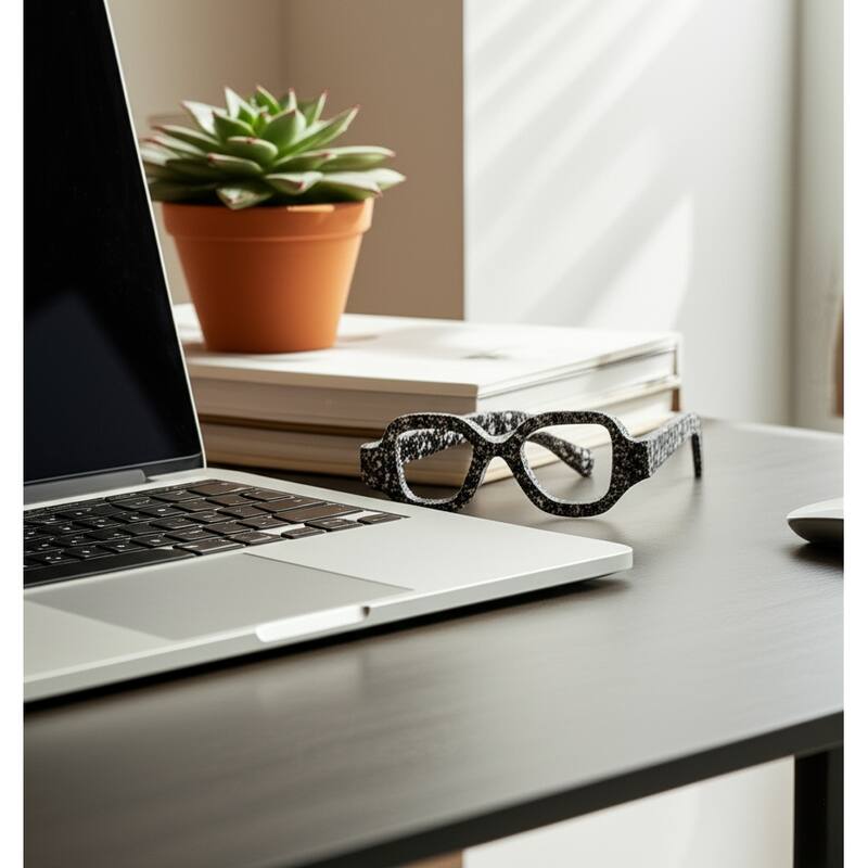 Stone Decorative Object Eyeglasses Shape Carved Sculptural Accent - 9" x 8" x 3"