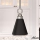 preview thumbnail 1 of 10, Hunter Klein Art-Deco Metal Pendant - Kitchen Island, Dining Room, Entry - Modern, Industrial 6" - Brushed Nickel - Black