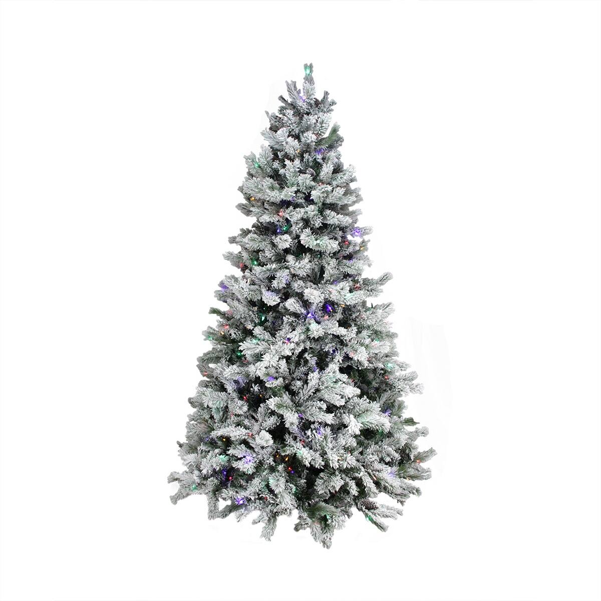 9' PreLit Medium Flocked Victoria Pine Artificial Christmas Tree