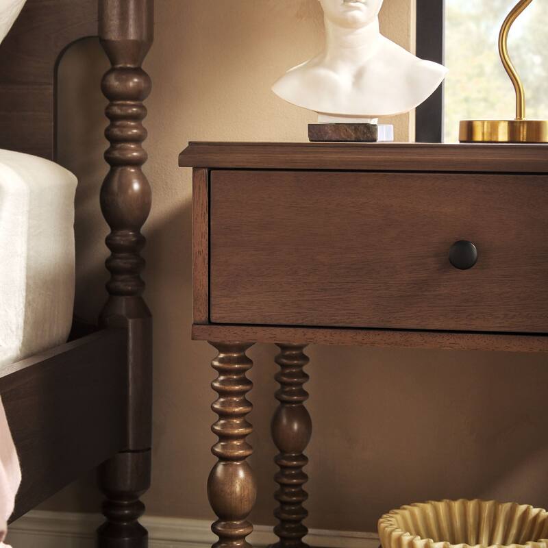 Walker Edison Easy Assembly Solid Wood 1-Drawer Nightstand