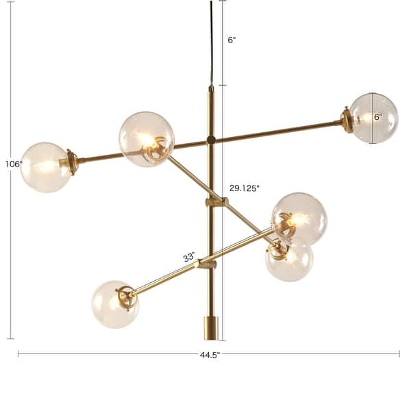 dimension image slide 1 of 2, Carson Carrington Tomten 6-light Sputnik Chandelier
