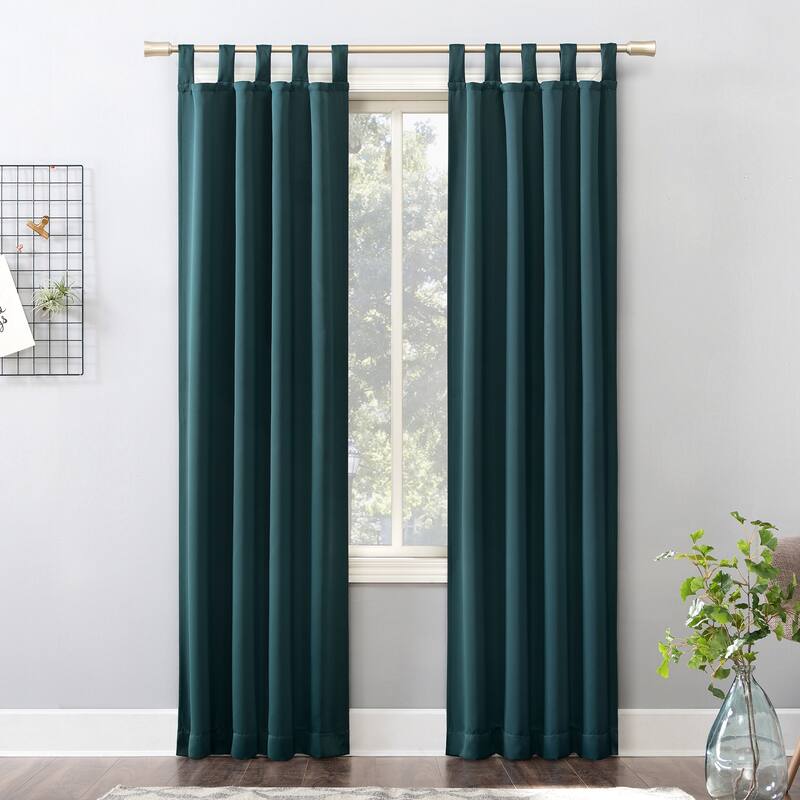 Sun Zero Hayden Energy Saving Blackout Tab Top 1-Piece Curtain Panel, Single Panel - 40x84 - Teal