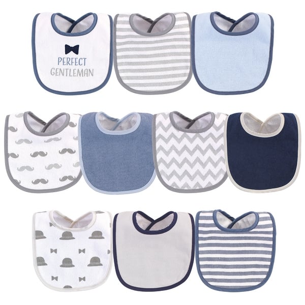 slide 1 of 1, Hudson Baby Infant Boy Cotton and Polyester Bibs 10pk, Perfect Gentleman, One Size - Perfect Gentleman - One Size One Size - Perfect Gentleman