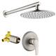 Clihome 1-Spray Patterns with 3.4 GPM 9 in. Wall Mount Rain Fixed Shower Head - 9"