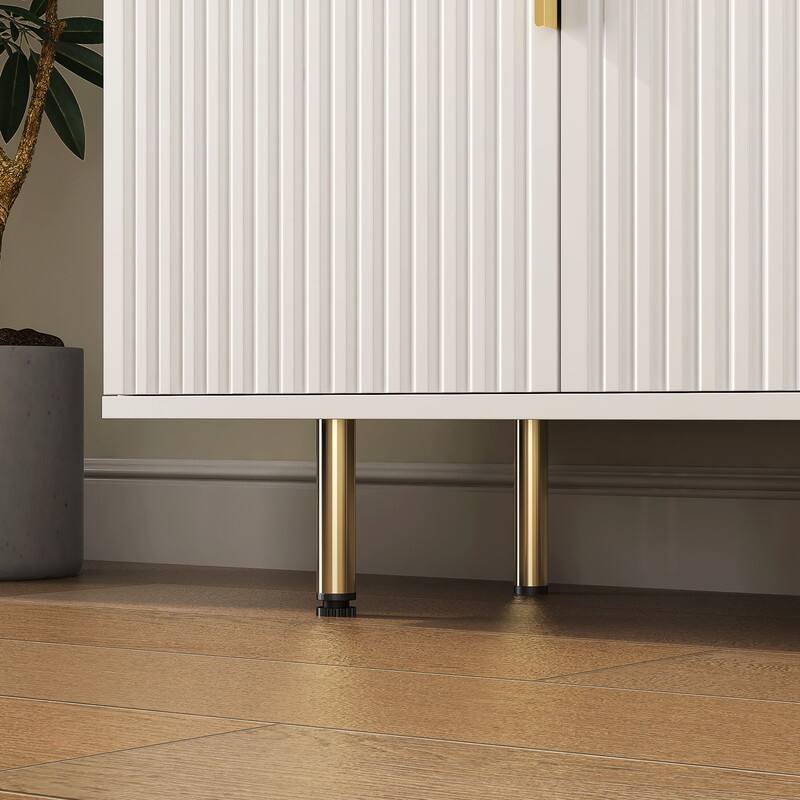 56.69''W Modern Cabinet with Storage and Adjustable Shelves