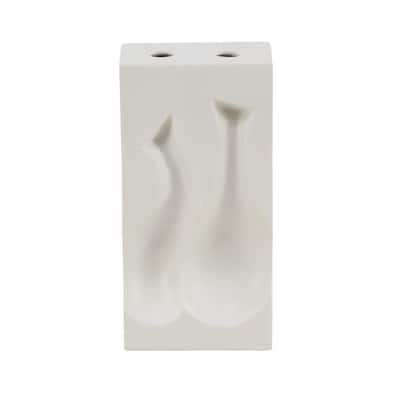 White Ceramic Modern Vase 12" x 6" x 3"