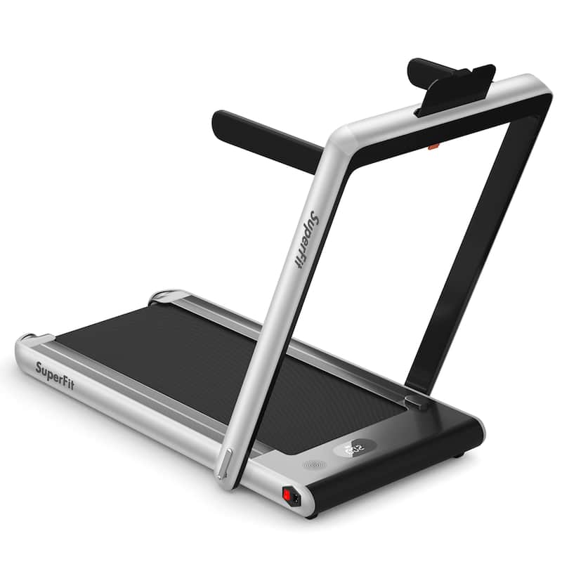 2 in 1 Under Desk Treadmill 2.25HP Folding Walking Jogging Machine - Silver