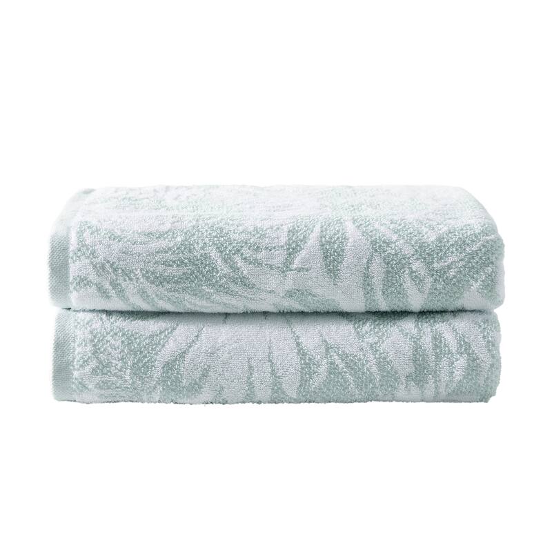 Tommy Bahama Lago Palm Green Cotton Terry Towel Set - 2 Piece