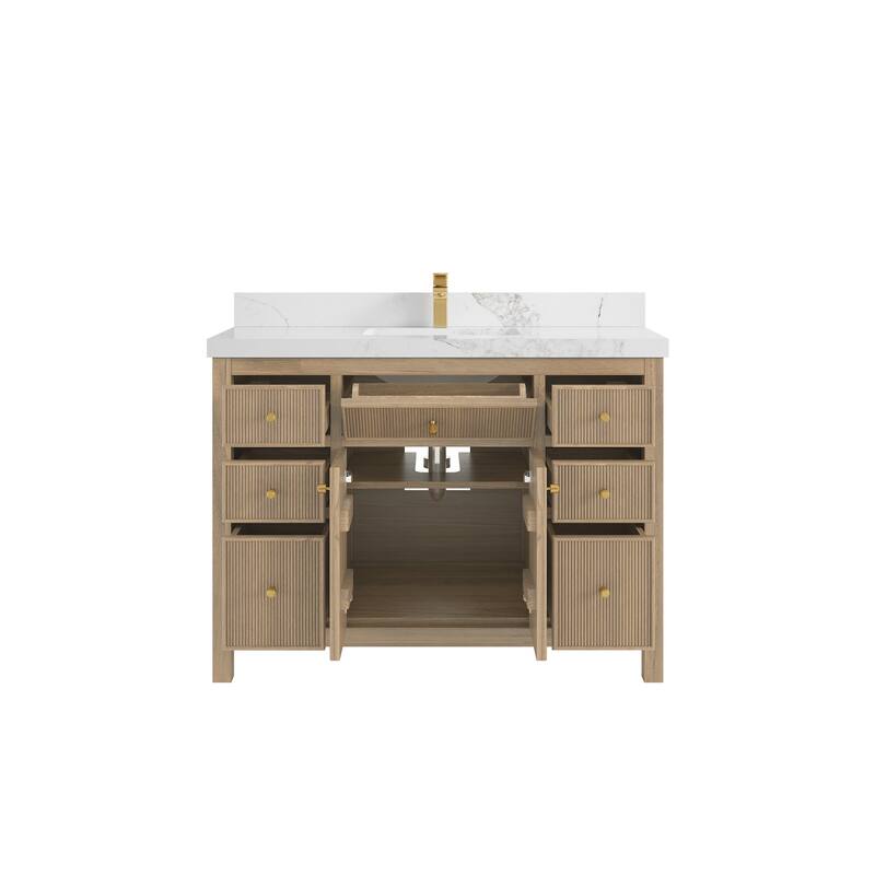 Willow Collections 48 in. W x 22 in. D Sonoma Teak Single Sink Bathroom Vanity with Countertop
