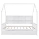preview thumbnail 10 of 15, Full Size Kids Bed with Trundle and Back Shelf, Wooden House Frame with Roof and Play Area Design