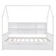 preview thumbnail 40 of 45, Wooden Full Size House Bed with Trundle,Kids Bed with Shelf, Gray