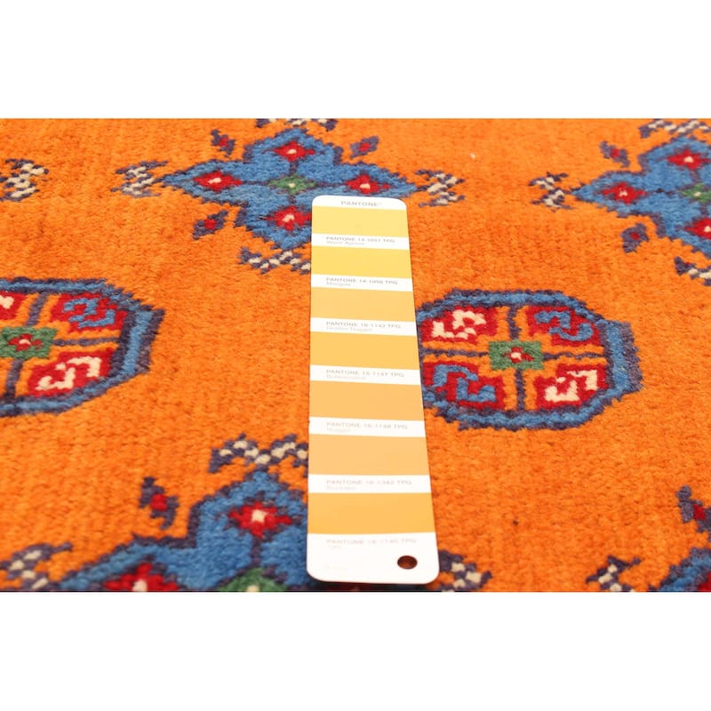 ECARPETGALLERY Hand-knotted Afghan Burnt Orange Wool Rug - 3'5 x 4'11