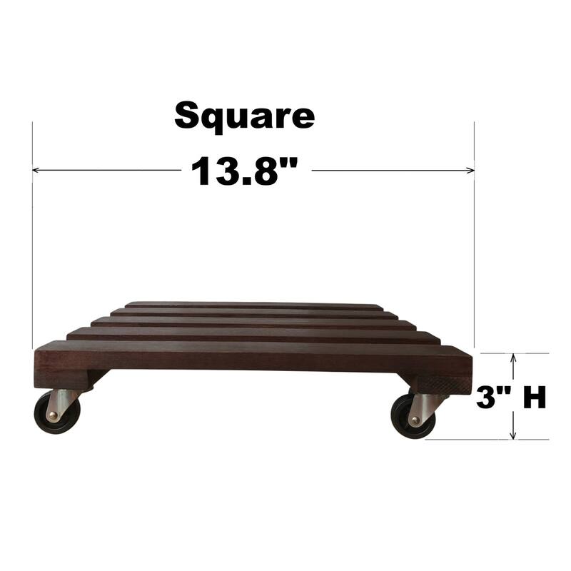 DreamPatio Acacia Plant Caddy (Pack of 2)