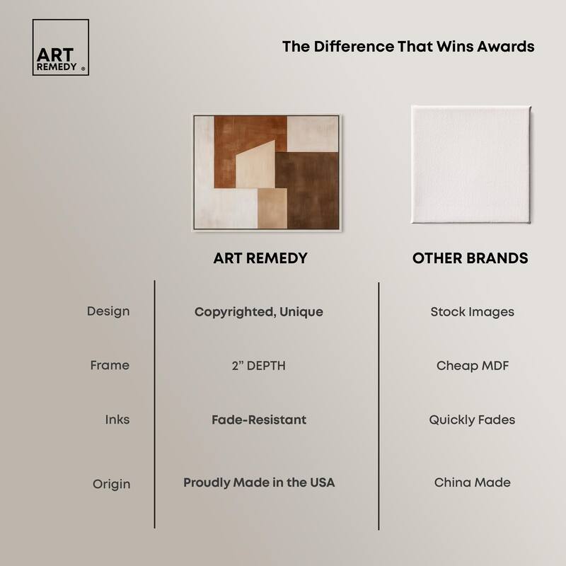 Cream and Brown Panels I Canvas by Art Remedy