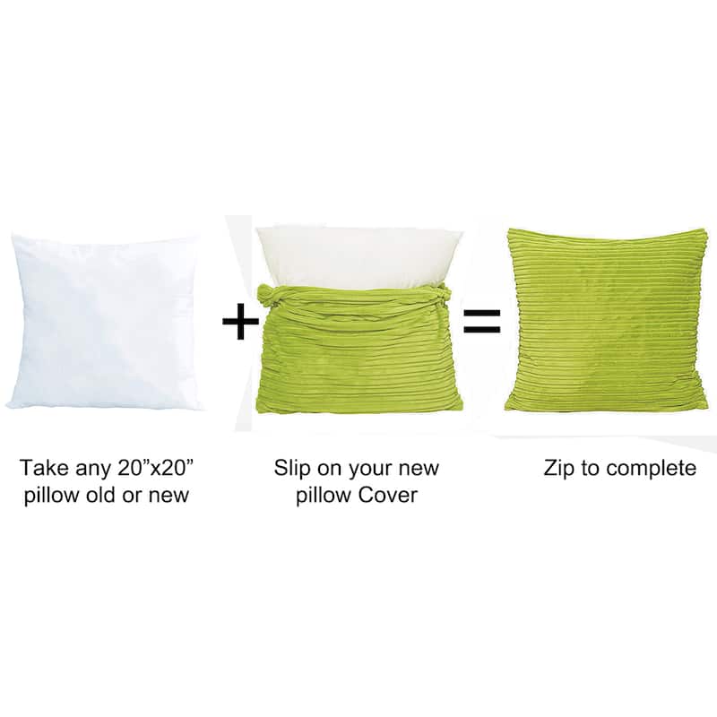 Ribbed Flanned 4 Pieces Pillow Shell Set, NO INSERT
