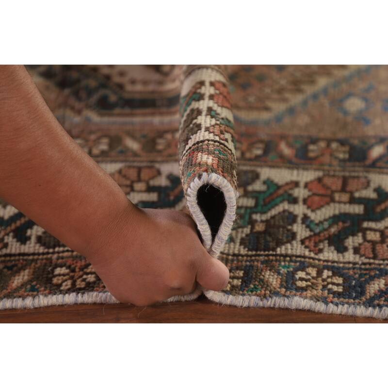 Tribal Distressed Bakhtiari Persian Antique Rug Handmade Wool Carpet - 5'2" x 9'11"