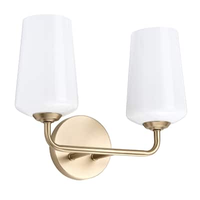 Celino Two-Light Bath & Vanity with White Glass - 14