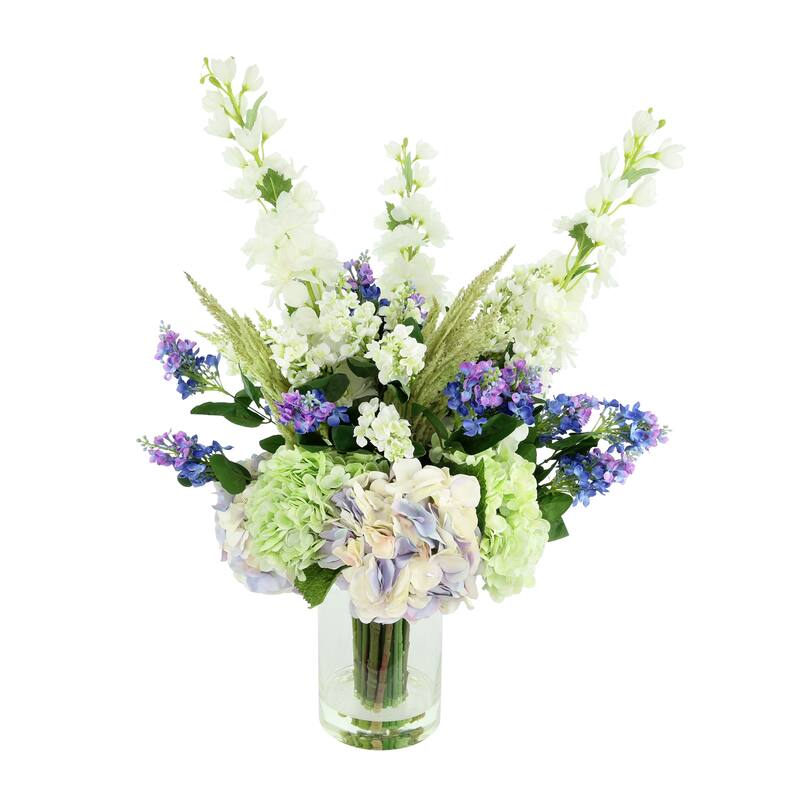 Hydrangea, Lilac and Delphinium Arrangement - 29